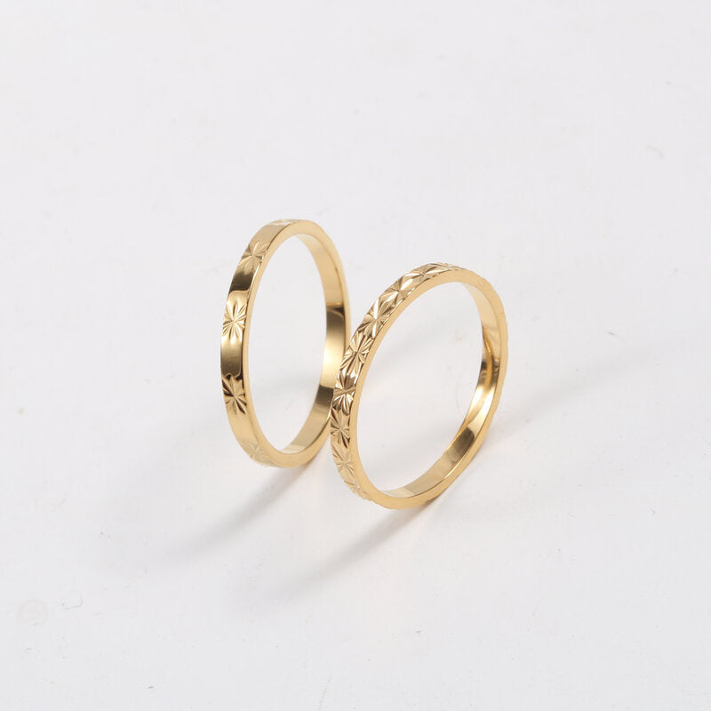 Ring Titanium steel electroplated with 18k gold Shine