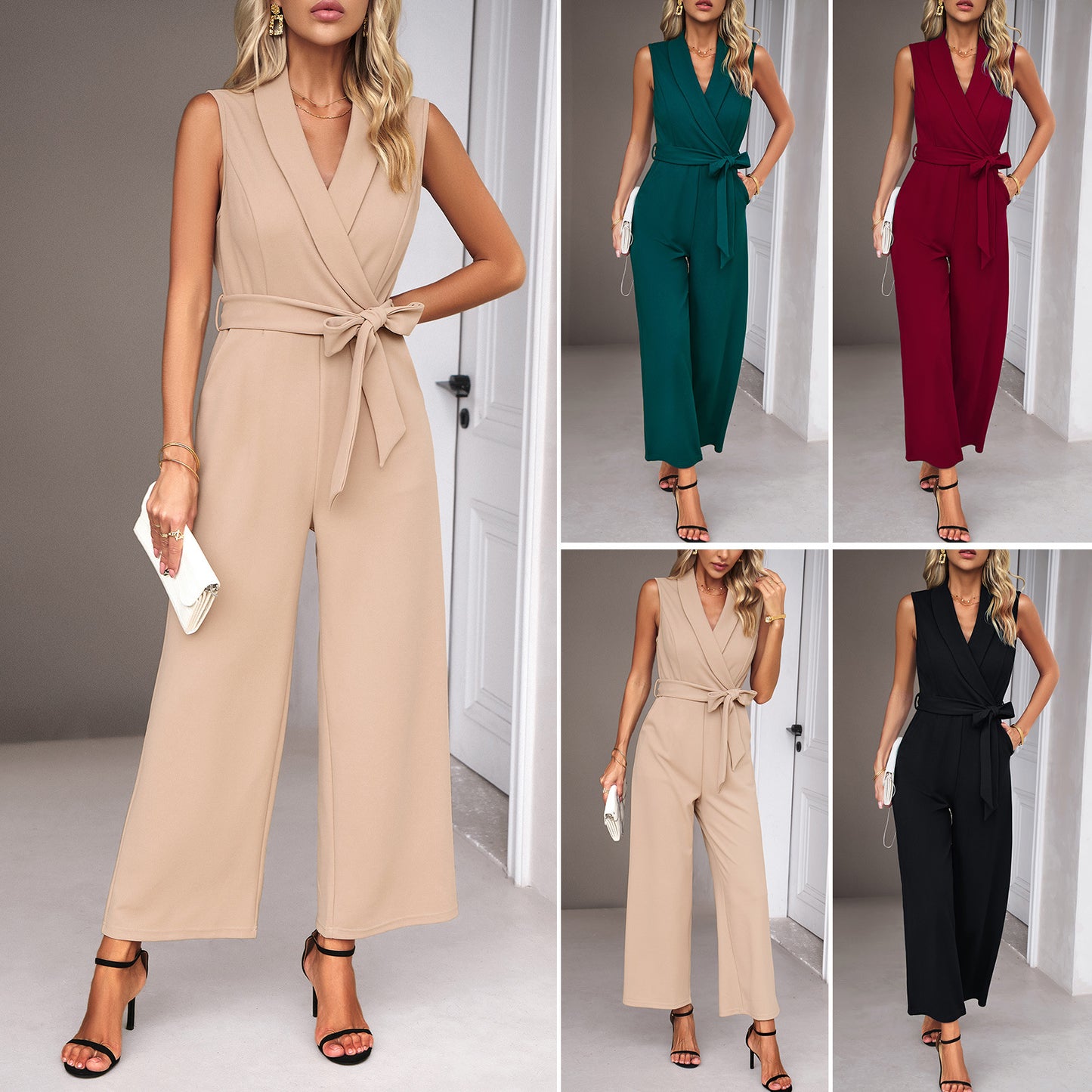 Sleeveless jumpsuit women's casual pants