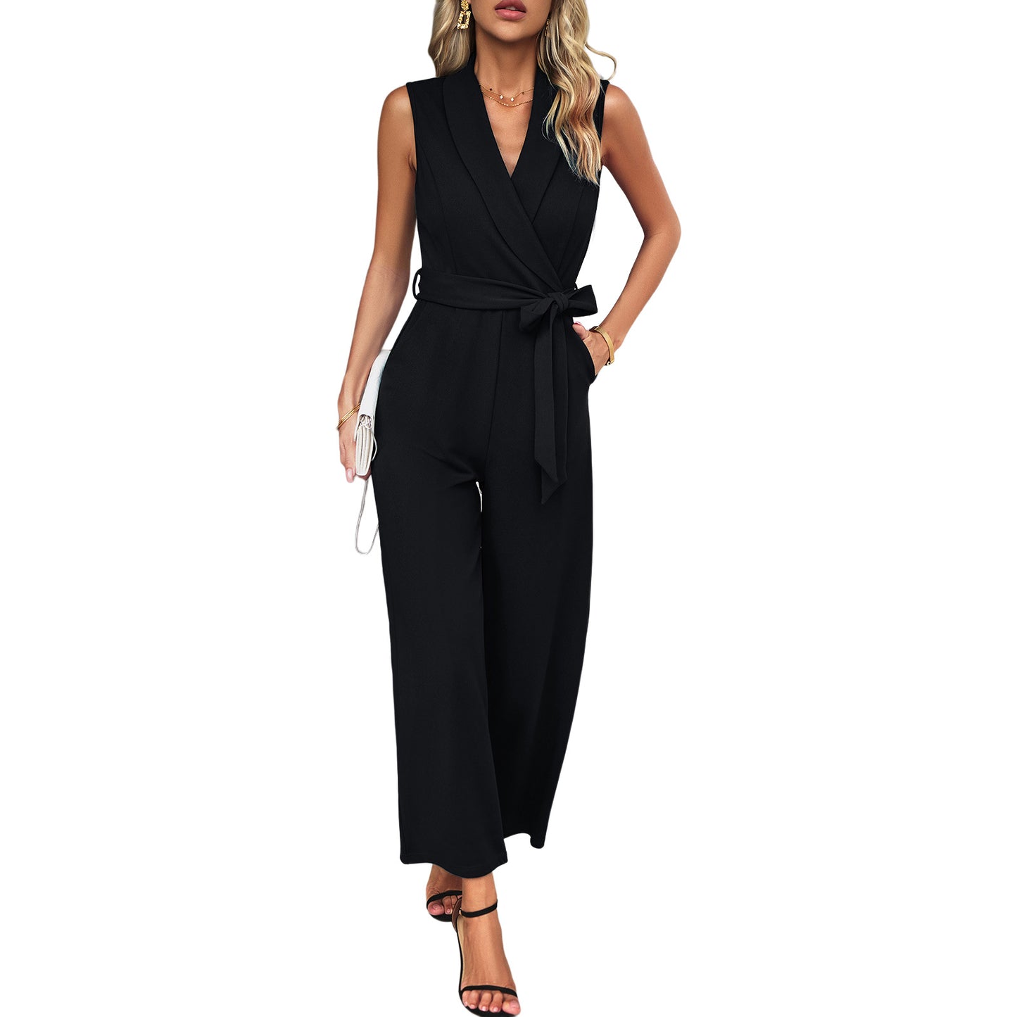 Sleeveless jumpsuit women's casual pants