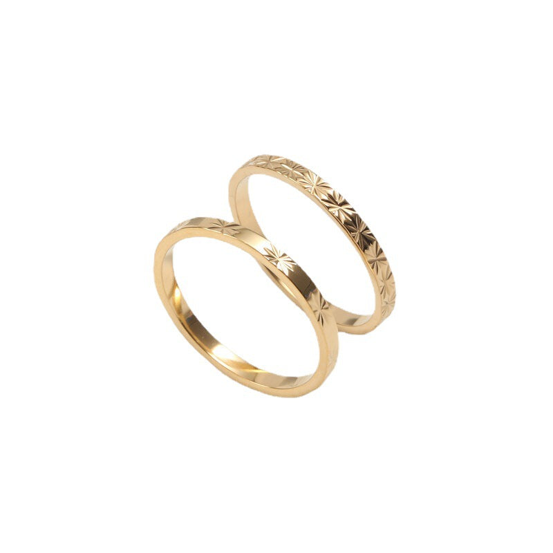 Ring Titanium steel electroplated with 18k gold Shine