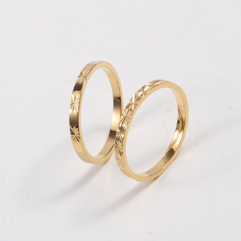 Ring Titanium steel electroplated with 18k gold Shine