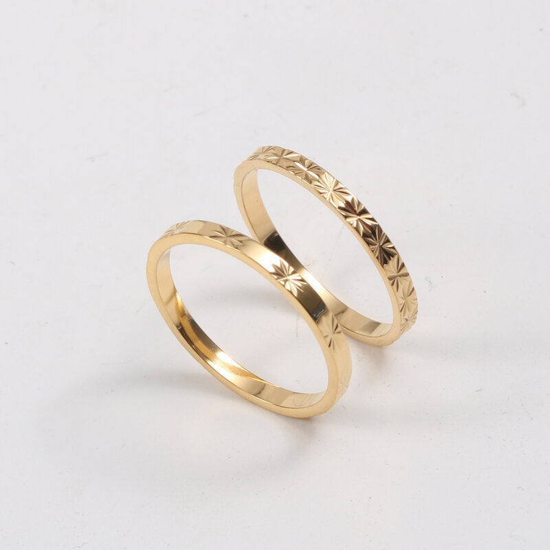 Ring Titanium steel electroplated with 18k gold Shine